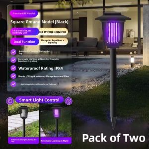 MONLEYTA | Solar Powered Mosquito Repellent Lamp Outdoor Garden Courtyard Waterproof Fly Killer Camping Insect Eliminator Lawn Bug Zapper