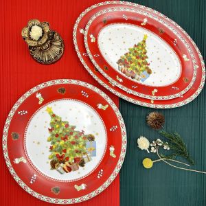 Hand-painted Ceramic Festive Platter
