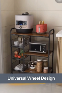 ONELINE ZH1770 Kitchen Storage Rack Floor-Standing Multi-Layer Microwave Vegetable Storage