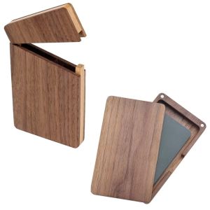1Pcs Portable Wood Business Card Holder Slim Card Case For Men Wooden Business Card Organizer Desk Accessories
