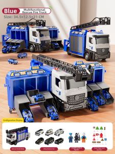 MABAOMABAO | Childrens 3-6 Years Old Metal Transformable Ladder Fire Truck Toy