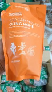 Túi Sữa Tắm Gừng Nghệ Hữu Cơ Cỏ Cây Hoa Lá 1 Lít