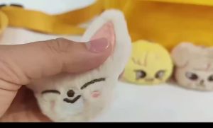 Bộ 4 Móc Khóa Thú Bông Hoạt Hình Mini - Gấu Bông Vịt Bông Thỏ Bông Dễ Thương Dành Cho Fan Nhóm Nhạc Kpop Trang Trí Balo