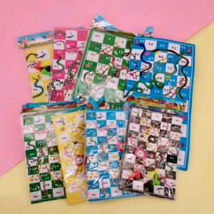 [iRojak] Portable Board Games Paper Snake Ladder Flying Chess Set Family Party Games Toys 蛇棋 Catur Ular - BT286