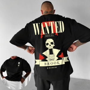 เสื้อยืดวันพีซลายอนิเมะ บรูค สำหรับผู้ชาย ฤดูร้อน/ฤดูใบไม้ร่วง เสื้อยืดแขนสั้นสไตล์พังก์ สำหรับเด็กผู้ชายและเด็ก เสื้อผ้าคู่แม่ลูก แฟชั่นทันสมัย