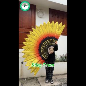 Quạt múa đại hướng dương cỡ lớn 2m quạt đại hoa hướng dương chiều dài nan 1m
