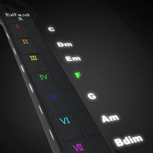 EXPOSE Smart Stringless Travel Guitar Future Guitar Fusion Smart Accompaniment Play and Sing Foldable Neck 84 Chords 12 Keys 100 Rhythms and a Drum Machine App