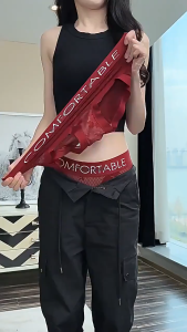 กางเกงชั้นในเอวกลางลูกไม้ไร้รอยต่อสไตล์เดียวกัน Ufeel |   โอโรเฟิง แฟชั่นดีไซน์ตัวอักษร |   สไตล์ลายสก๊อตปลายผ้าไหมขยาย