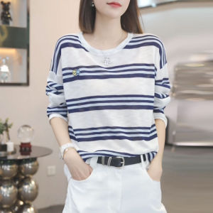 Shalldoer | Korean Style Casual Loose Long Sleeve Sun Protection Shirt T-Shirt Womens New Summer Thin Breathable Top Cool Feeling Round Neck