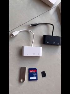 3 in 1 SD Card Reader For i-Phone i-Pad Portable USB C To USB Camera Photo Adapter