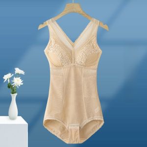 Womens Slimming One-Piece Suit with Chest Pad No-Wire Breathable Thin Summer Design Eliminates Visible Underwear Lines