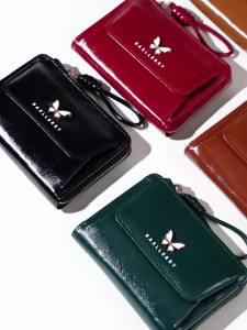 Ví Nữ Baellerry Thời Trang Cổ Điển Chất Liệu Da PU Họa Tiết Bướm Đựng Tiền Xu Thẻ Túi Xách Mini Có Khóa Kéo