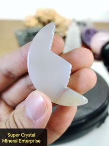 Natural Brazil Agate Crystal Moon Shape MA03