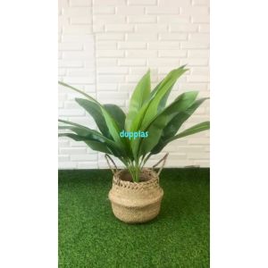 Pohon Plastik Tanaman Artificial Daun Kunyit X12 Latex Cover Pot Purun Belly Dekorasi Ruang Tamu Aesthetic
