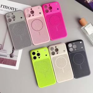 Luxury Wireless Charging Cooling Mesh Holes Case For iPhone 17 Air 16 15 14 13 12 Pro Max Plus Shockproof Hard Macaron Cover