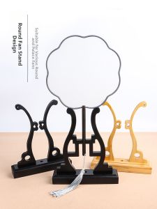 ZHAISHISANLU | Chinese Style Fan Stand Display Rack Bamboo Wood Detachable