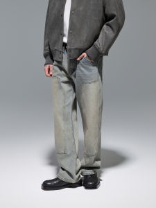 CHINISM | Heavily Washed Loose Straight Cut Mens Jeans