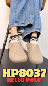 Hello Polo รองเท้าอุ้งเท้าแมว รองเท้าสำหรับผู้ชายและผู้หญิง กันลื่น เบาสบาย แฟชั่นฤดูร้อน ส้นหนา 3.5 ซม สไตล์ครีม HP8037