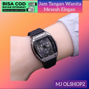 TERBARU JAM TANGAN FASHION WANITA TALI RUBBER TANGGAL AKTIF BISA BAYAR DITEMPAT PAKET BOX DAN BONUS BATERAI CADANGAN