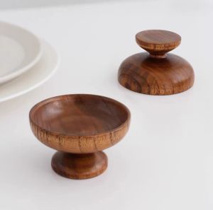 Japanese Style Wooden Plate Dessert Dim Sum Small Dish Soy Sauce Plate Pastries Restaurant Catering Utensils Single Piece