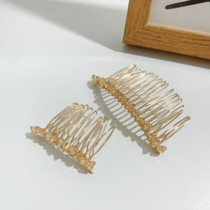Transparent Crystal Hair Comb Womens Fashion Anti-slip Hair Clip Korean Style Side Bangs Hair Brush Alloy Embedded Artificial Gem