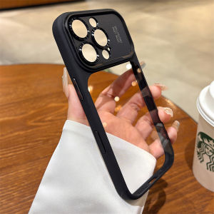 Luxury Magnetic Metal TPU Case For iPhone 17 16 15 14 Pro Max Plus Case Translucent Acrylic Hard Bumper Shockproof Protect Cover