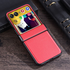 szhaiyu | Luxury Plain Leather Phone Case for Samsung Galaxy Z Flip 8 7 FE 6 5 4 5G Flip8 Flip7 Hinge Protection Shockproof Bumper Cover