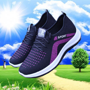 Old Beijing Cloth Shoes Single-Layer Shoes Womens Spring and Autumn Soft Bottom Middle-Aged and Elderly Sports Shoes Mother Fleece-Lined Grandma Walking Shoes