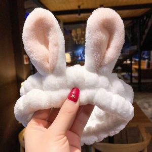 Cute Rabbit Ear Hairband Womens Face Wash Hair Tie Makeup Hair Accessory Bow Knot Hairband Banana Clip Fashionable Hairband