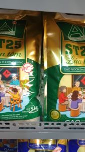 Gạo ST25 trồng Lúa Tôm Túi 5Kg - Đặc Sản Sóc Trăng giống lúa Ông Hồ Quang Cua