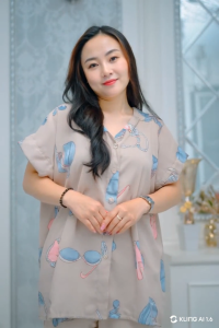 ALISHBA - Setelan Piyama Wanita Dewasa Monalisa – Baju Tidur Lengan Pendek Motif Fashion Lucu Adem & Stylish