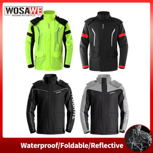 WOSAWE Impermeable Motorcycle Raincoat Motorcyclist Rider Rainstorm Prevention Rain Jacket for Outdoor Electric Bike Moto Riding