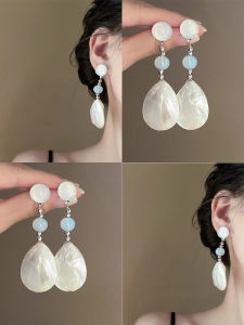 Elegant Shell Tassel Earrings Beach Vacation Style Fashionable Luxury Light Alloy Silver Gold Plated Jewelry Accessories