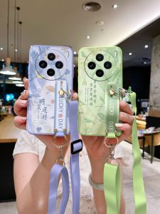 Ultra Soft Silicone Vivo X100 Phone Case with Lanyard Strap Crossbody Men Women Protective Cover Anti Fall Full Protection for X90 X80