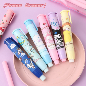 Gôm Tẩy Dạng Nhấn Tự Động Không Để Lại Dấu Vết Họa Tiết Hoạt Hình My Melody Kuromi Cinnamoroll Dành Cho Học Sinh