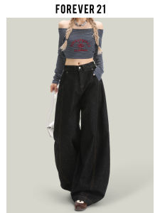 High Waist Loose Wide Leg Denim Jeans Womens Vintage Straight Cut Blue Jeans Forever 21 Casual High Waist Loose Jeans