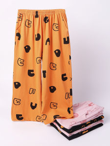 Pure Cotton Sleep Pants Ladies Spring Summer Casual Thin Loose Eighteen Pants Summer Outdoor Wear Full Cotton Home Pants