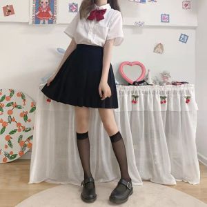 โลลิต้า Bowknot Thin ฤดูร้อน ถุงเท้า ผู้หญิง ถุงเท้าถึงกลางน่อง หวาน สไตล์ สีดำ สีขาว Cross Jk นักเรียน ถุงเท้ายาวถึงเข่าทรงขา สีบริสุทธิ์