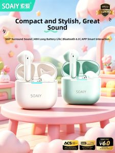 soaiy | Wireless Bluetooth Headphones Long Battery Half In-Ear