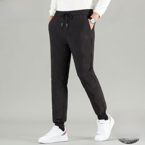 HENGYUANXIANG | Thickened Down Trousers For Men Casual Outdoor Wear Fashionable Slim Fit Youthful Style Long Pants Polyester Fiber Blend