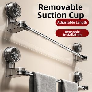 Suction No-Drill Bathroom Extendable Towel Bar