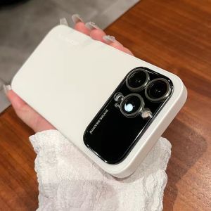 Premium Frosted Full Cover Large View Window Apple iPhone 15 pro Max 16 pro Electroplated Anti-Fall Couple Style 14 Anti-Fall 14 pro Textured 13 Trendy Not Collision Shell 17