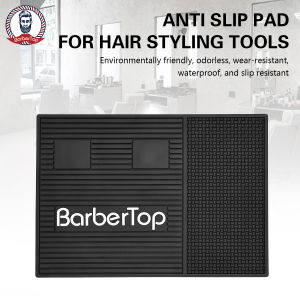 BarberTop Professional Salon Barber Tool Mat Waterproof And Heat-Resistant Hairdressing Accessories Storage Pad Non-Slip Black