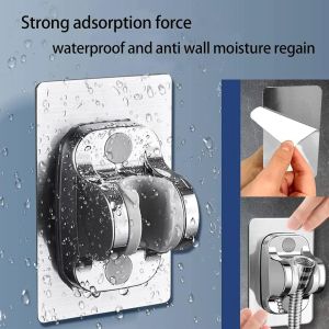 1PC ABS Wall Mount Strong Adhesive Shower Head Holder Waterproof Adjustable Bathroom Shower Bracket Easy Installation Base