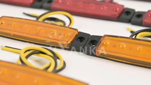 Vanka Amber 6 LED Side Marker Clearance indicator Lights For Truck Traction Car Bus 12V 24V Universal