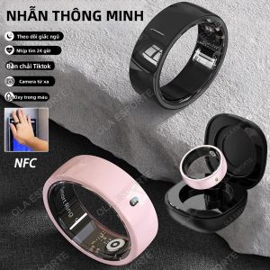 Nhẫn Thông Minh LED Gốm NFC Dành Cho Nam & Nữ Với Điều Khiển Bằng Cử Chỉ Theo Dõi Sức Khỏe Giấc Ngủ Chống Nước 5ATM Nhiều Chế Độ Thể Thao