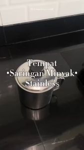Oil Pot Filter Saringan Stainless Steel 1000ML - Tempat Penyaring Minyak Sisa Goreng Anti Karat