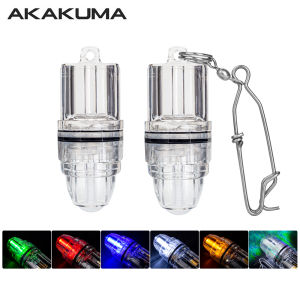 AKAKUMA | 1 PC Portable Waterproof Fishing Lure Night Light with Snap Connector Buckle 6 Color Battery Powered Fishing Light Attracting Fi
