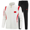 Men's and Women's Podium-Wear Autumn and Winter Chinese Team Basketball Sports Suit Martial Arts Table Tennis Training Fitness Wear National Service Red. 
