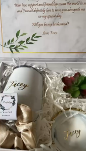 Customised Personalised Leandra Minimalist Gift Box Set Bridesmaid Wedding Birthday Custom Gift